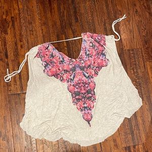 Free People oversized top with ruched sleeves